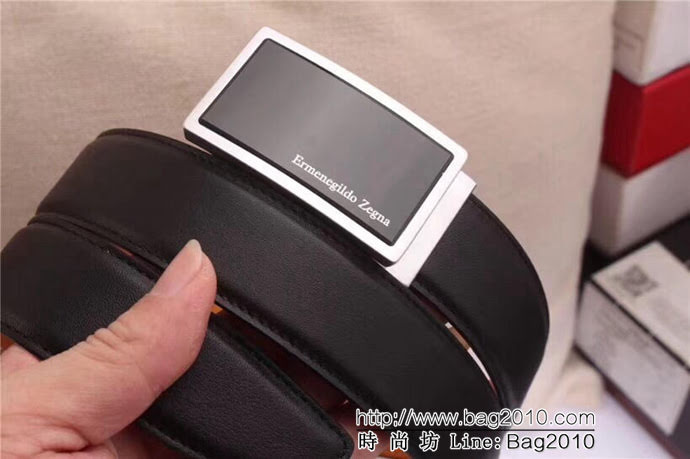 Zegna 傑尼亞 雙面原版進口小牛皮 316精鋼Z字扣 男士皮帶  xfp1231